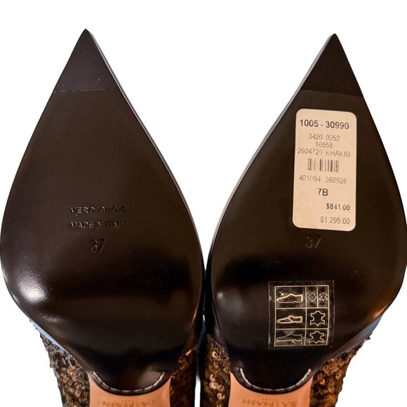 Brand New Balmain Fay Leather and Sequin Ankle Bootie in Black and Bronze - Picture 12 of 13